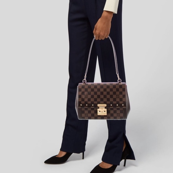 Rare🔥LV Damier Ebene shoulder bag studded top handle handbag Venice LV bag - Picture 3 of 15